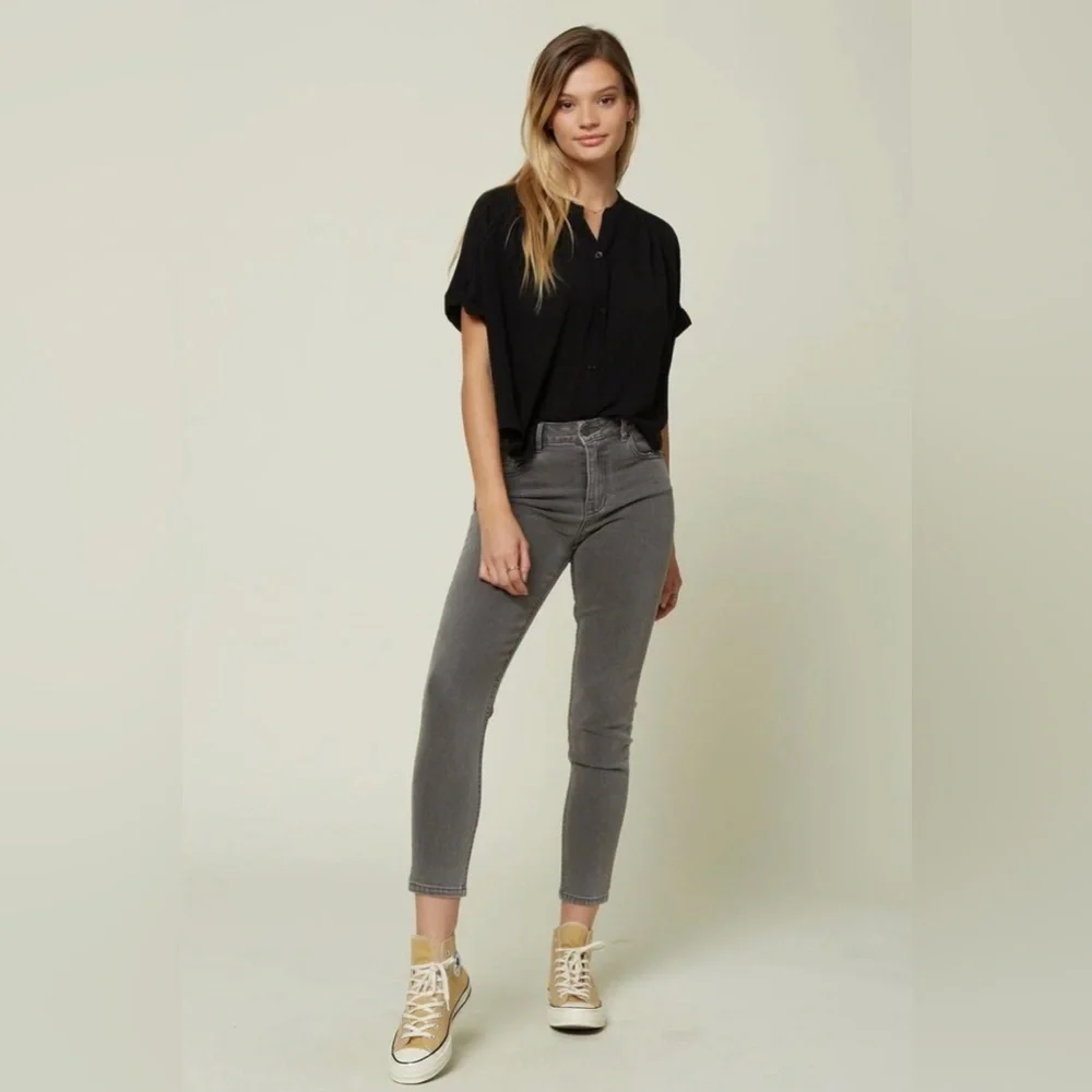 ONeill Skinny Jeans NEW Womens Size 0 Waist 24 Smoke Grey Anthony - Picture 2 of 16